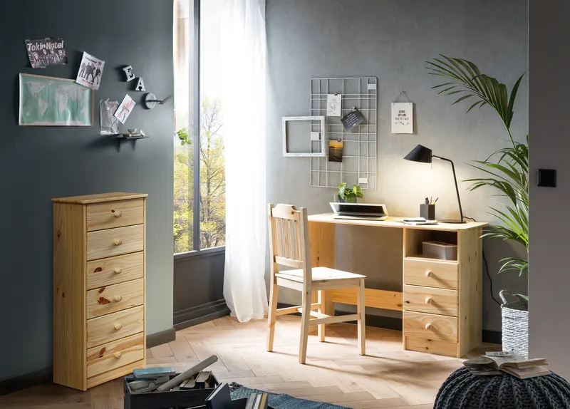 Kommode aus massivem Kiefernholz, natur lackiert, Ansicht 5