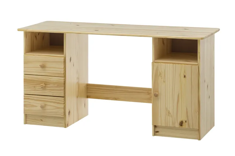 Schreibtisch, Kiefer massiv, natur lackiert, Ansicht 2