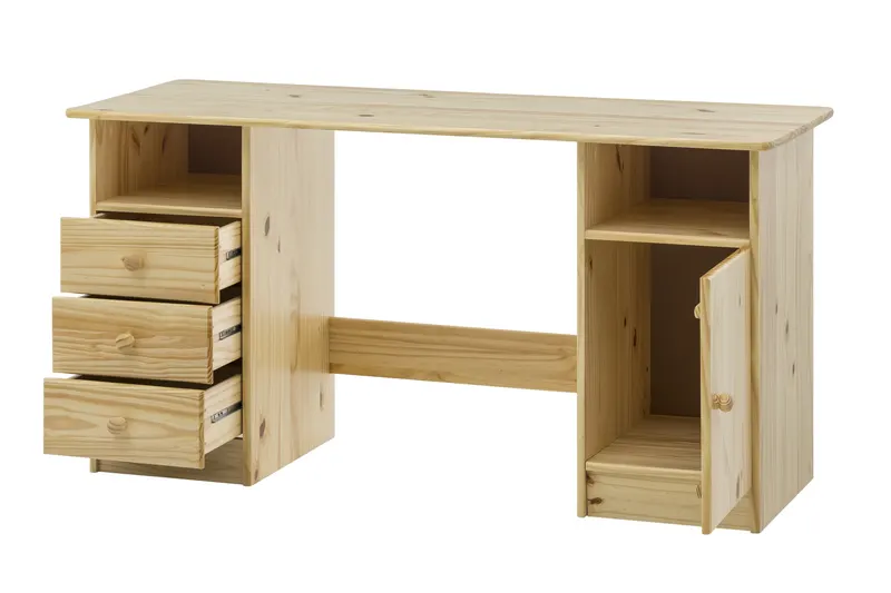 Schreibtisch, Kiefer massiv, natur lackiert, Ansicht 3