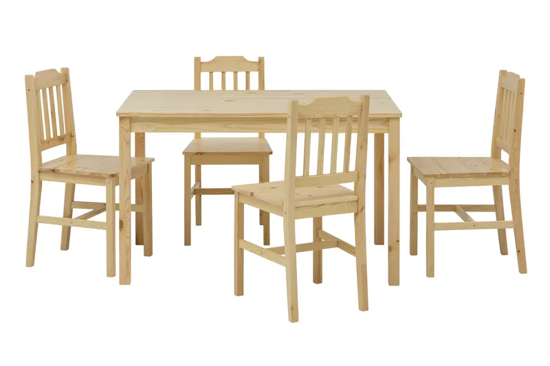 Essgruppe, Kiefer massiv, natur lackiert, Ansicht 1