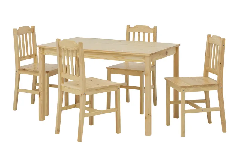 Essgruppe, Kiefer massiv, natur lackiert, Ansicht 2