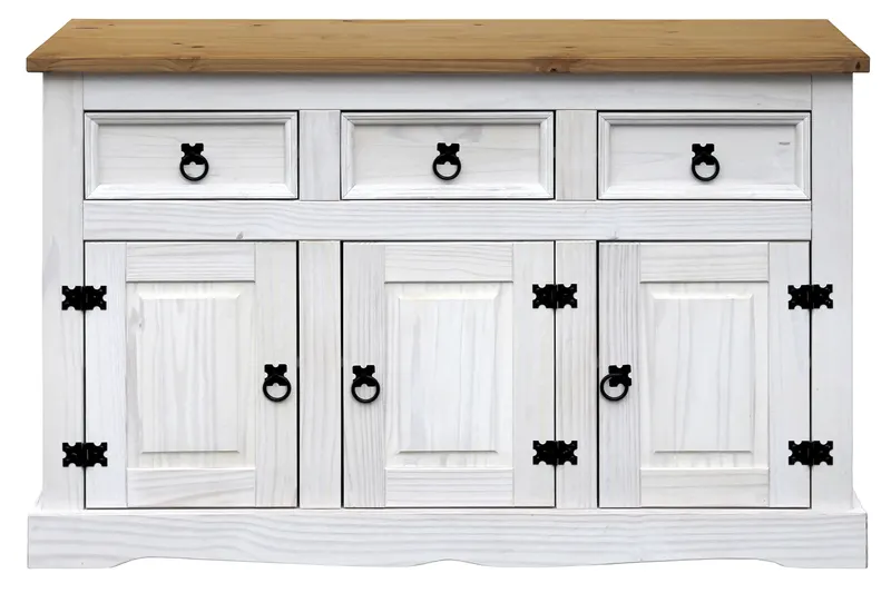 Sideboard aus massiver Kiefer mit honigfarbiger Deckplatte