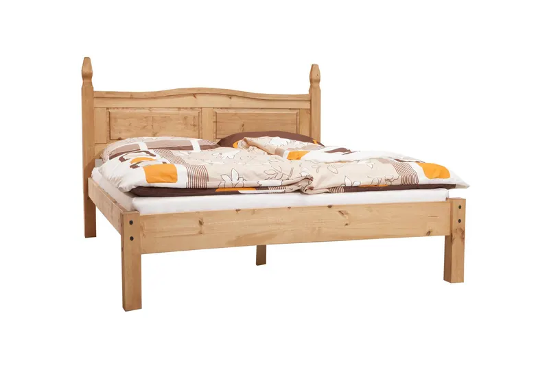 Doppelbett Kiefer massiv, honigfarbig gewachst