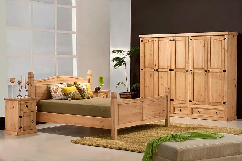 Doppelbett Kiefer massiv, honigfarbig gewachst, Ansicht 4