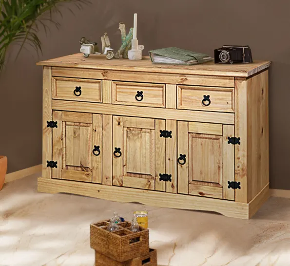 Sideboard aus massiver Kiefer, honigfarbig gewachst, Ansicht 4