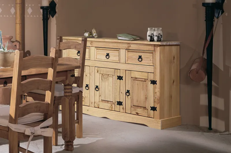 Sideboard aus massiver Kiefer, honigfarbig gewachst, Ansicht 5