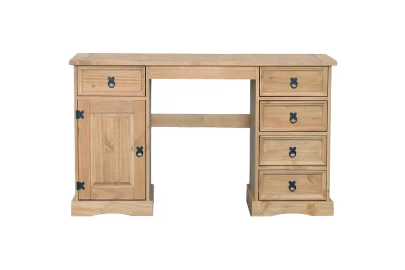 Schreibtisch aus massiver Kiefer, honigfarbig gewachst, Ansicht 3