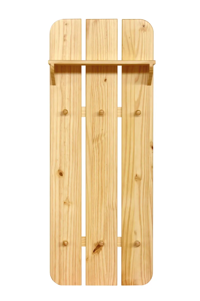 Wandgarderobe aus Kiefer massiv, natur lackiert, Ansicht 2