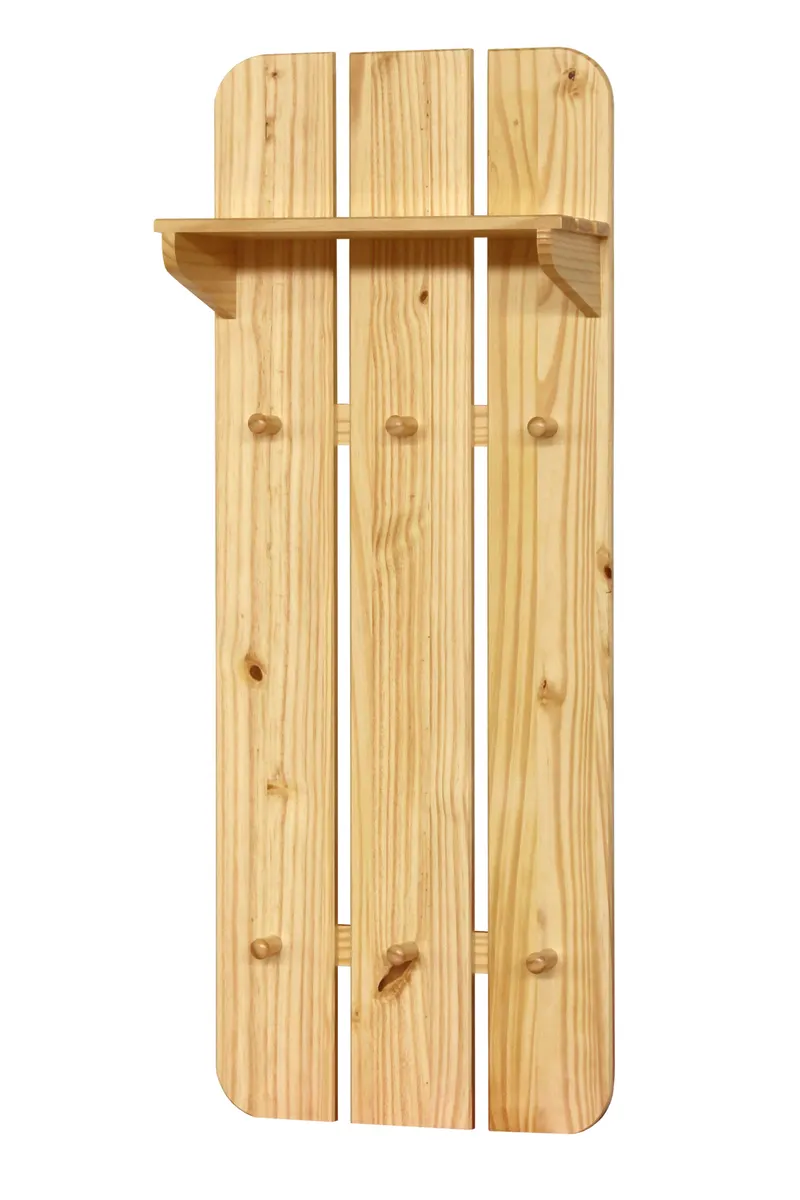 Wandgarderobe aus Kiefer massiv, natur lackiert, Ansicht 3