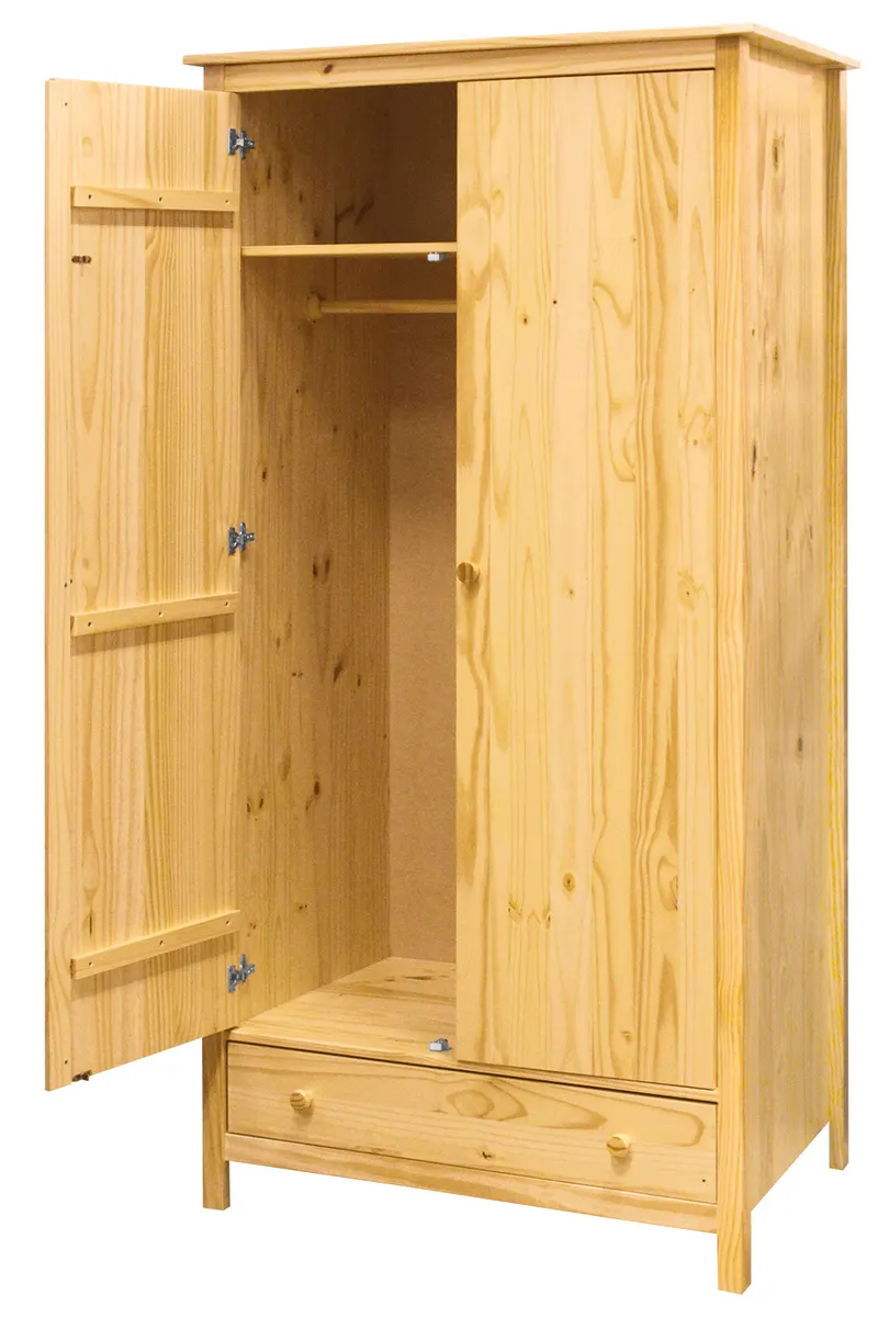Kleiderschrank aus lackierter Kiefer, natur, Ansicht 2