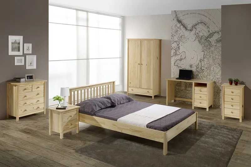 Kleiderschrank aus lackierter Kiefer, natur, Ansicht 3
