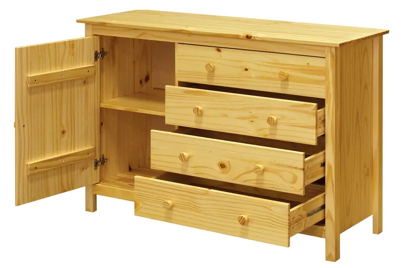 Kommode aus massivem Kiefernholz, natur lackiert, Ansicht 2