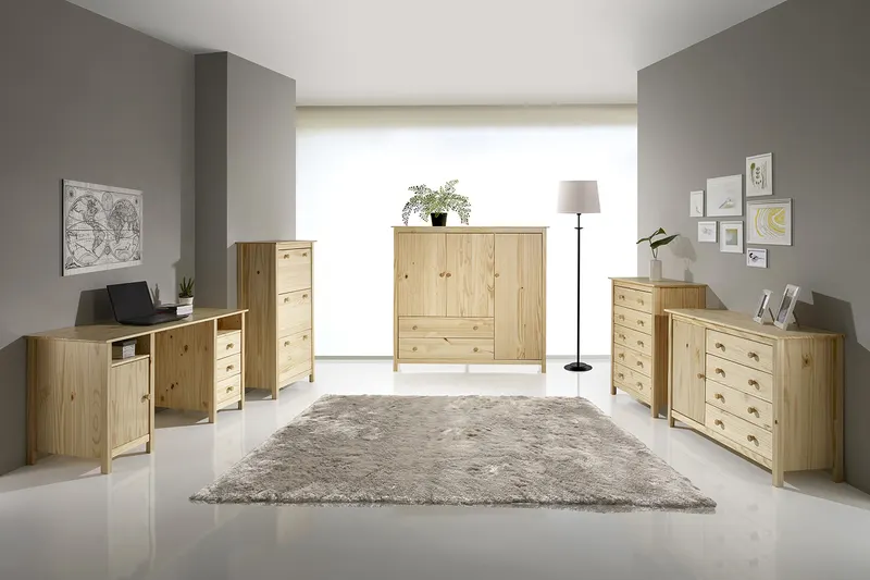 Kommode aus massivem Kiefernholz, natur lackiert, Ansicht 3