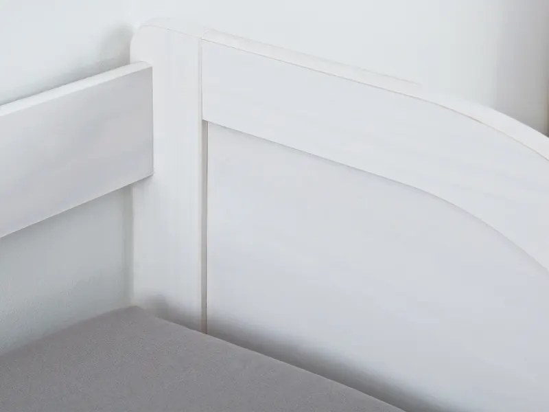 Bett aus Kiefer massiv, weiß, mit Schublade, Ansicht 6