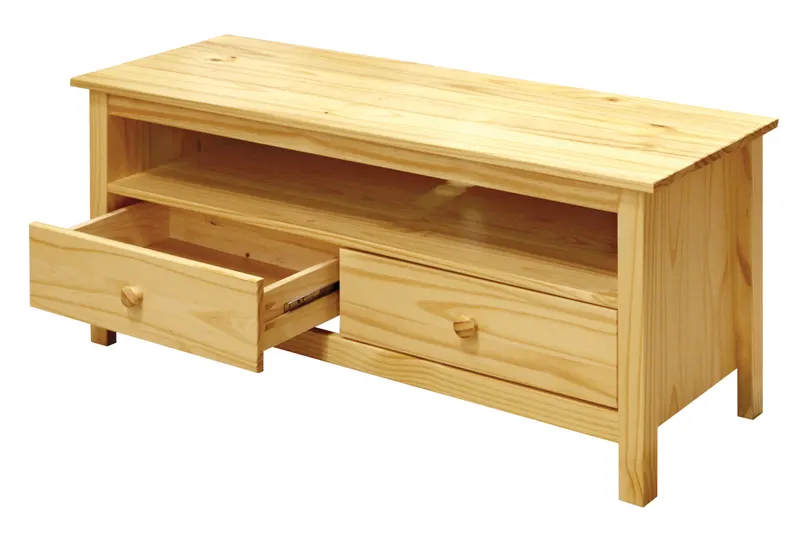 TV Board aus Kiefer massiv, natur lackiert, Ansicht 2