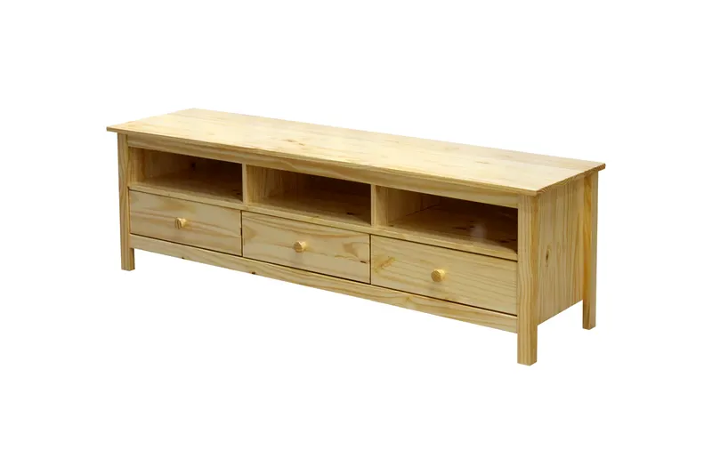 TV Lowboard aus Kiefer massiv, natur lackiert