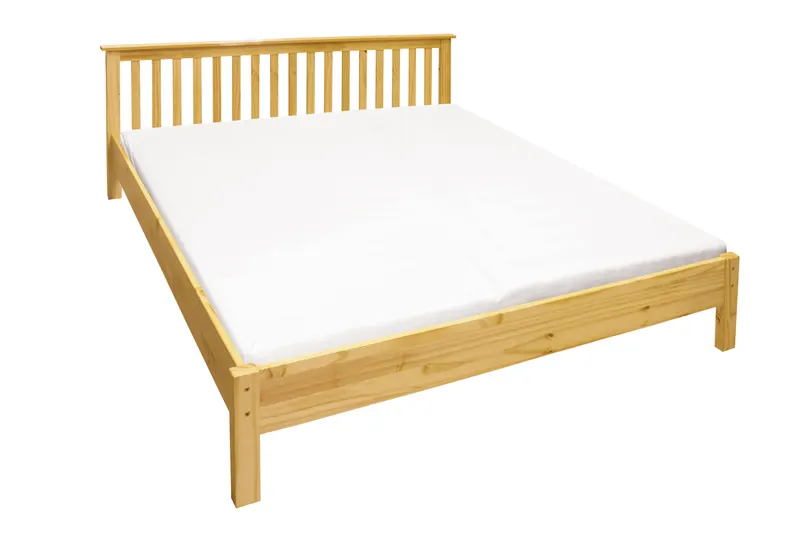 Bett aus massivem Kiefernholz, natur lackiert, 180 × 200 cm, Ansicht 2
