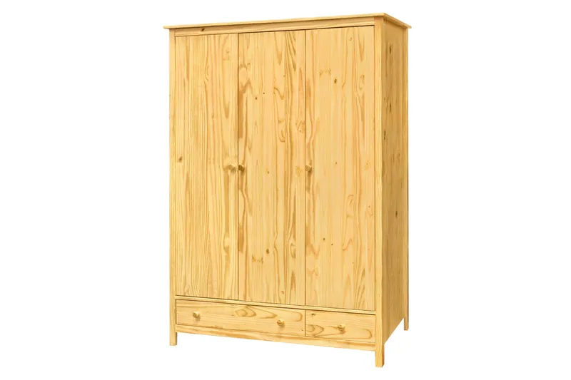 Kleiderschrank aus massiver Kiefer, natur lackiert