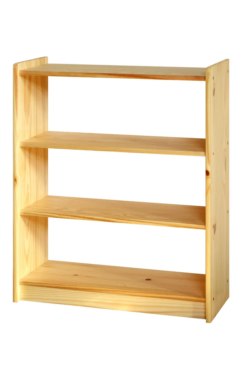 Bücherregal aus massiver Kiefer, natur lackiert