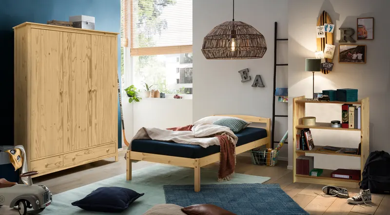 Bücherregal aus massiver Kiefer, natur lackiert, Ansicht 4