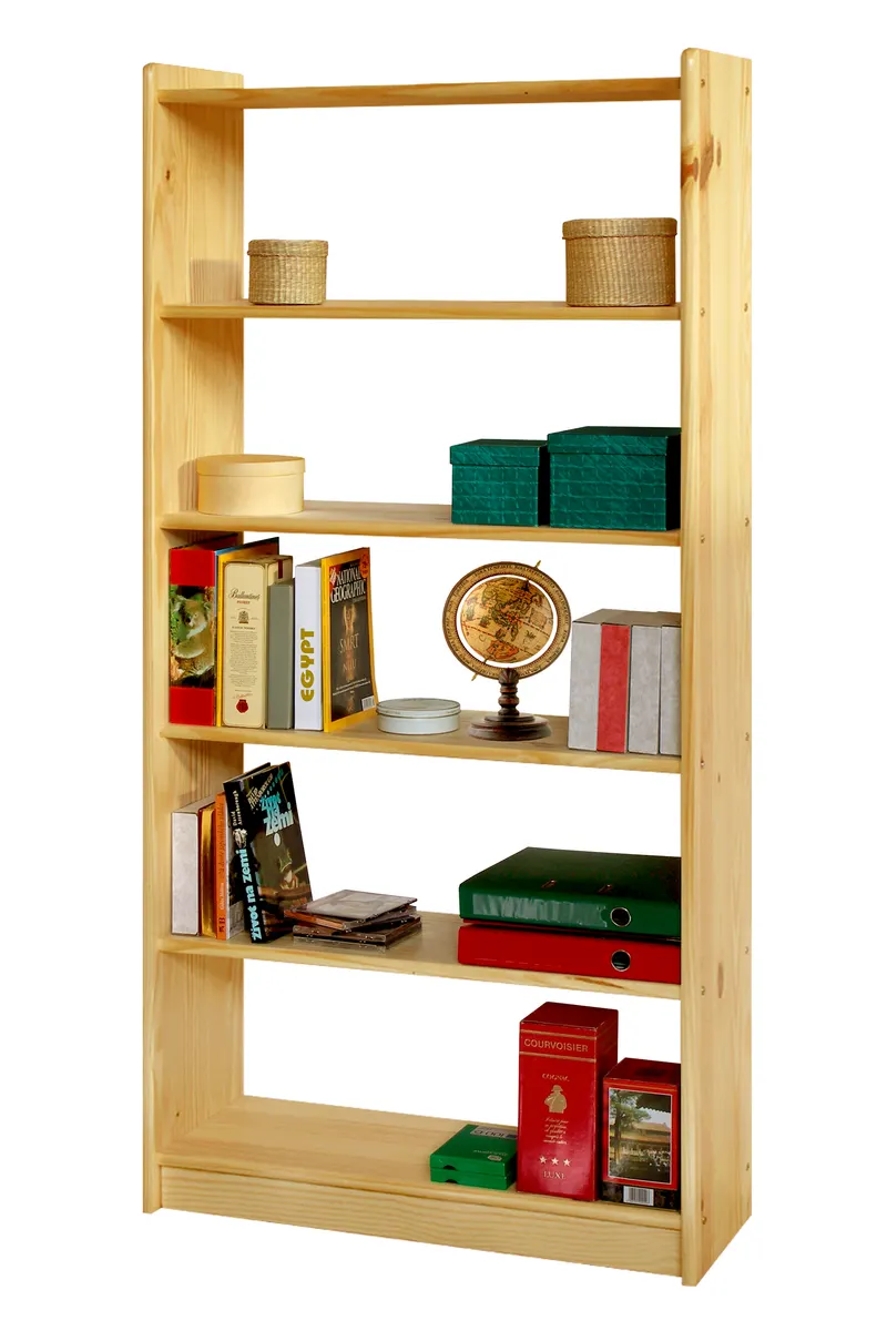 Bücherregal aus Kiefer massiv, natur lackiert, 4 Böden, Ansicht 2