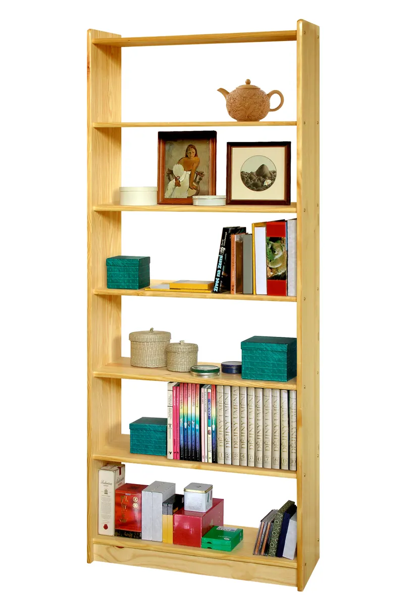 Bücherregal aus Kiefer massiv, natur lackiert, 5 Böden, Ansicht 5