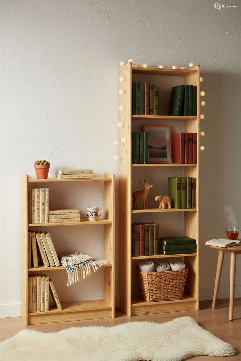 Bücherregal aus Kiefer massiv, natur lackiert, 5 Böden, Ansicht 3