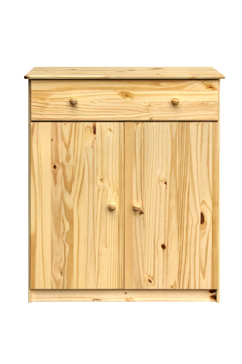Kommode aus massivem Kiefernholz, natur lackiert, 91 × 43 × 107 cm