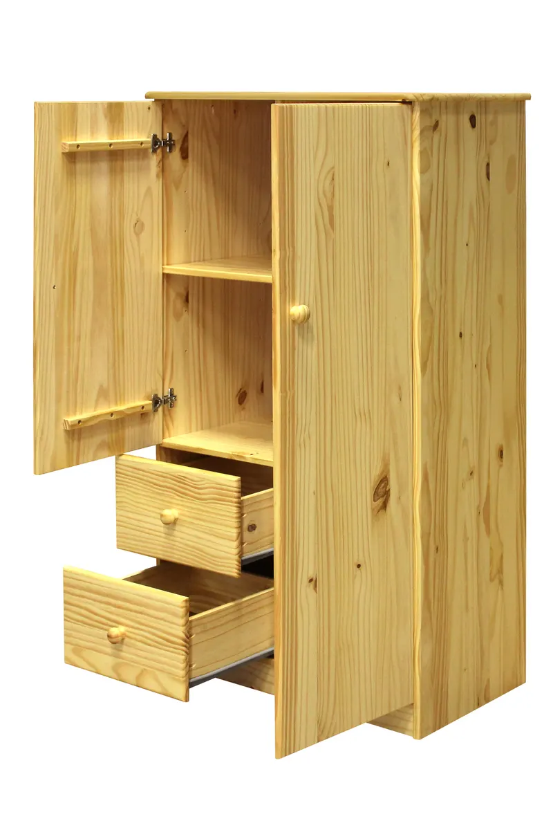 Kleiderschrank aus massivem Kiefernholz, natur lackiert, Ansicht 4