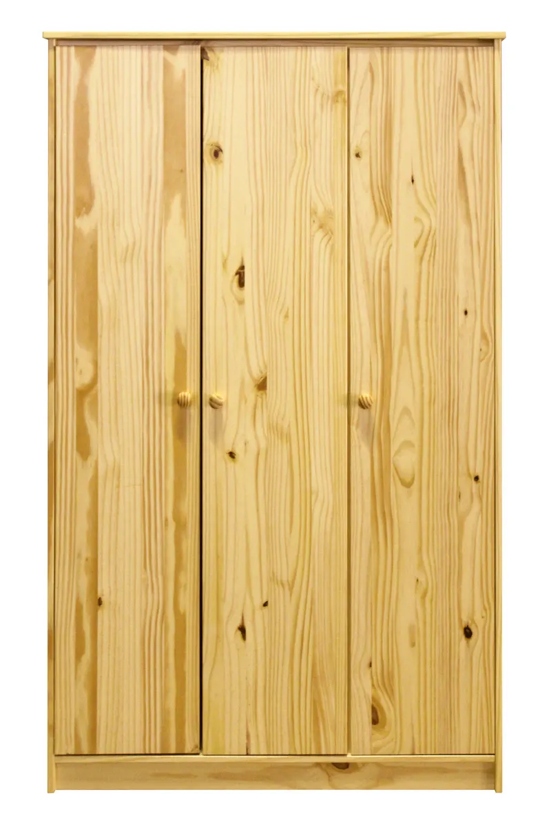 Kleiderschrank aus Kiefer massiv, natur lackiert, 107 × 50 × 175 cm, natur, lackiert