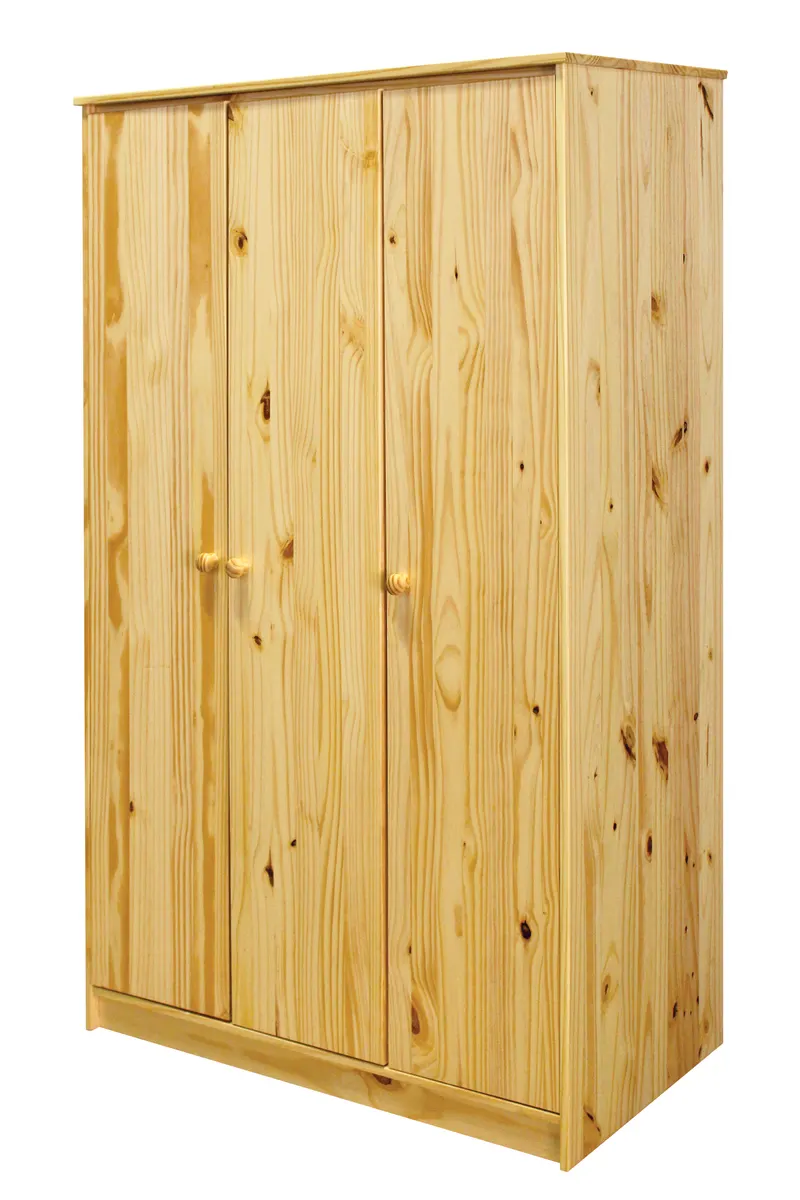 Kleiderschrank aus Kiefer massiv, natur lackiert, Ansicht 2