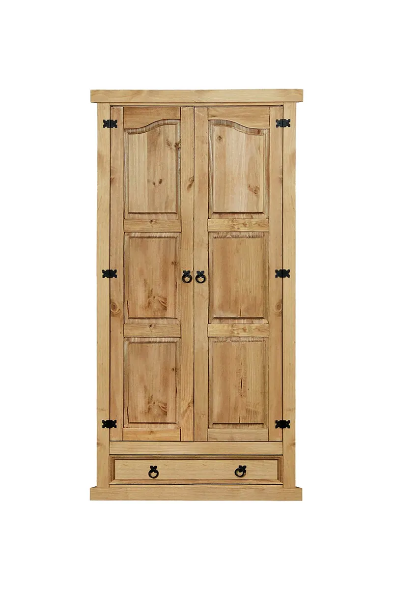 Kleiderschrank aus massivem Kiefernholz, natur gewachst
