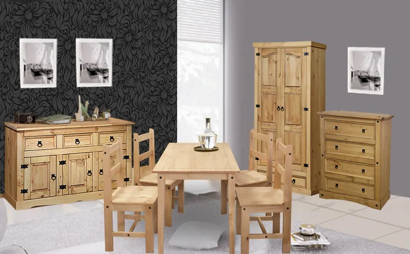 Kleiderschrank aus massivem Kiefernholz, natur gewachst, Ansicht 6