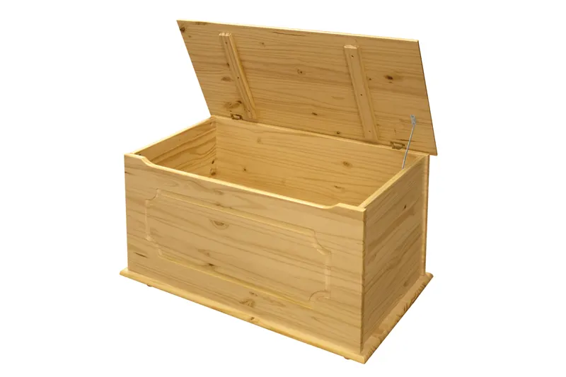 Truhe aus massiver Kiefer, natur lackiert, Ansicht 4