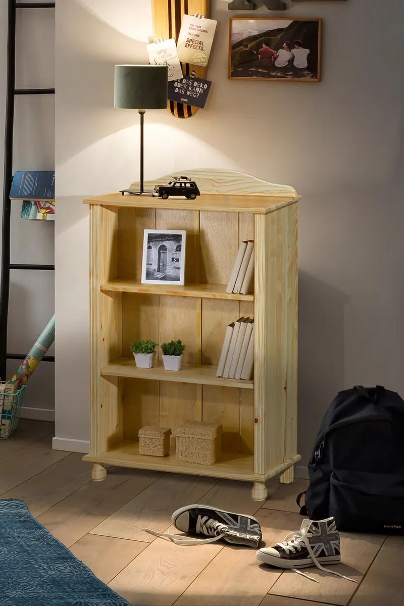 Bücherregal aus Kiefer massiv, natur lackiert, Ansicht 2