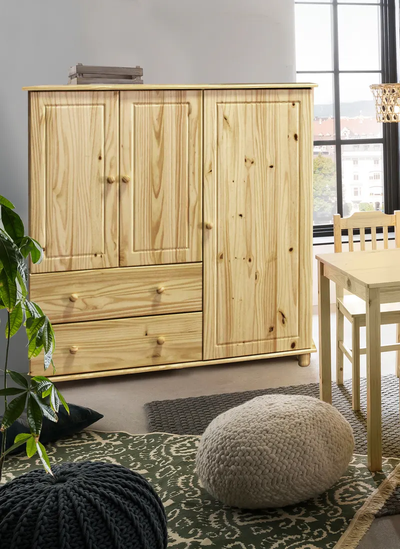 Kommode aus Kiefer massiv, natur lackiert, Ansicht 4