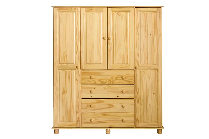 Kleiderschrank Kiefer massiv, natur lackiert