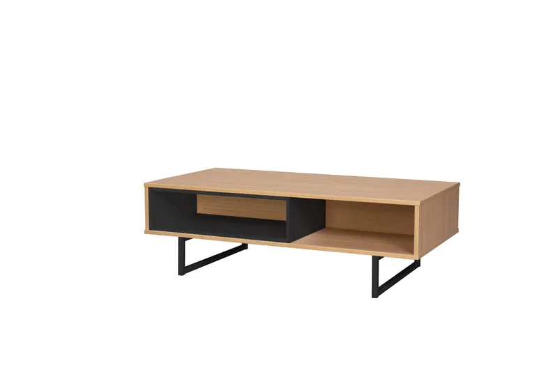 Lowboard / Couchtisch mit Eiche-Dekor, natur/schwarz, Ansicht 2