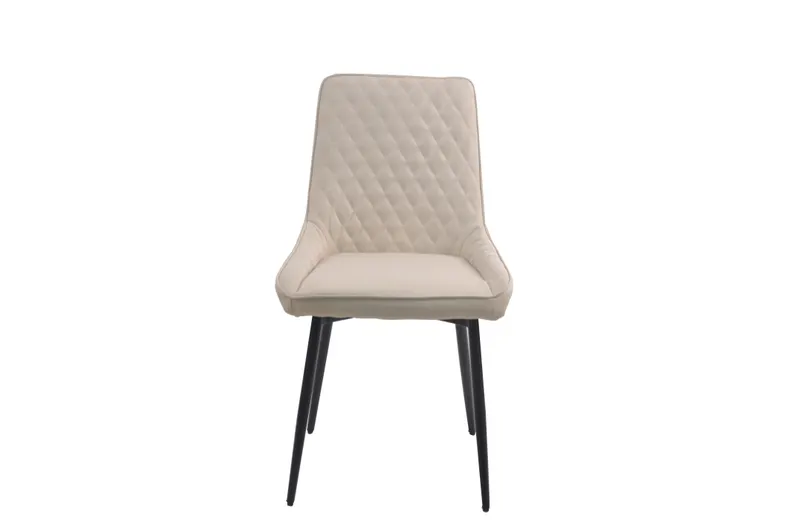 Stuhl, 2er-Set, beige/schwarz, Bezug beige, Beine schwarz