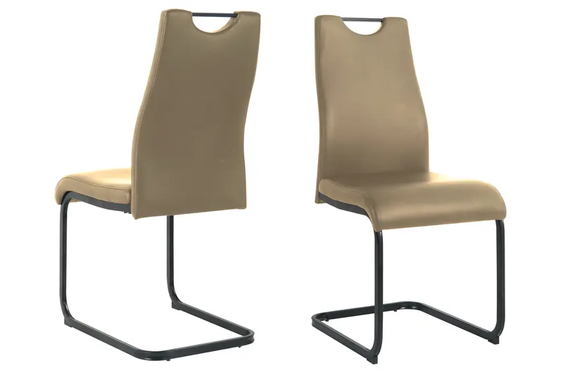 Stuhl, 2er-Set, taupe mit schwarzen Beinen