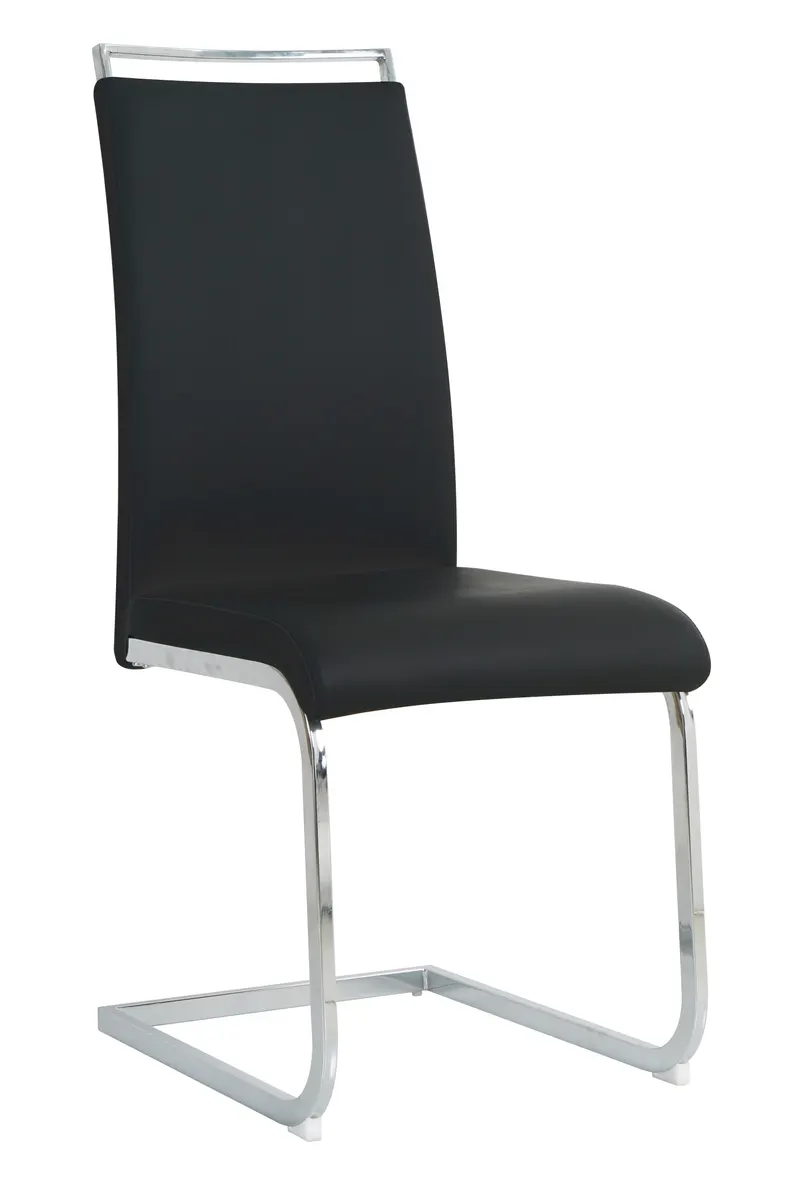 Stuhl, 2er-Set, Kunstleder schwarz, Ansicht 2