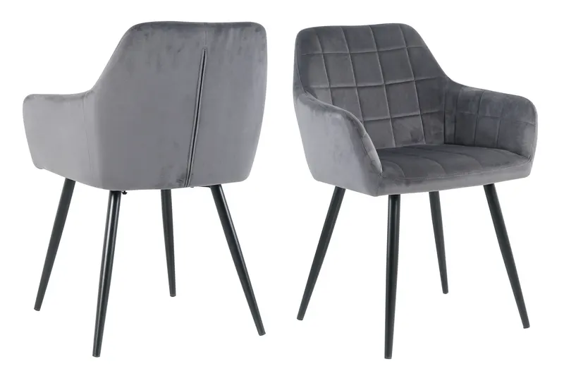 Sessel 2er Set, Bezug beige/Beine schwarz