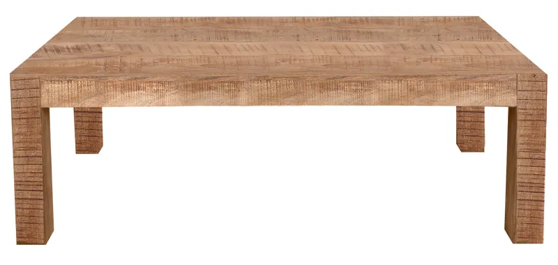 Couchtisch 110 × 60 cm aus lackiertem Mangoholz, natur