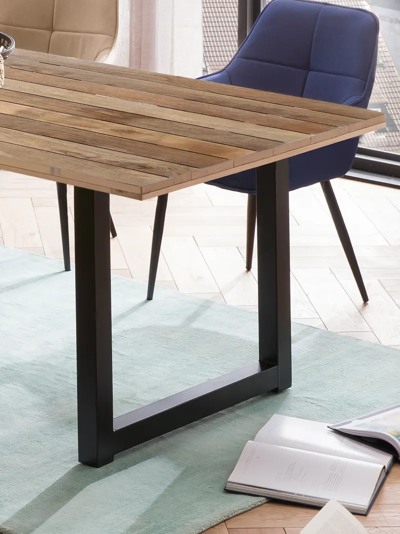 Tisch 180 × 100 cm aus Mango und Metall, Ansicht 8