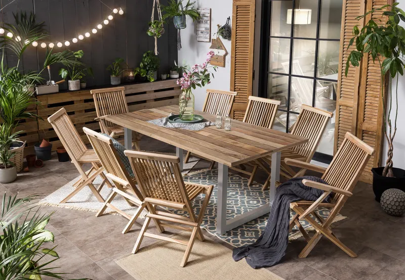 Gartensessel, 2er-Set, Teakholz natur, Ansicht 14