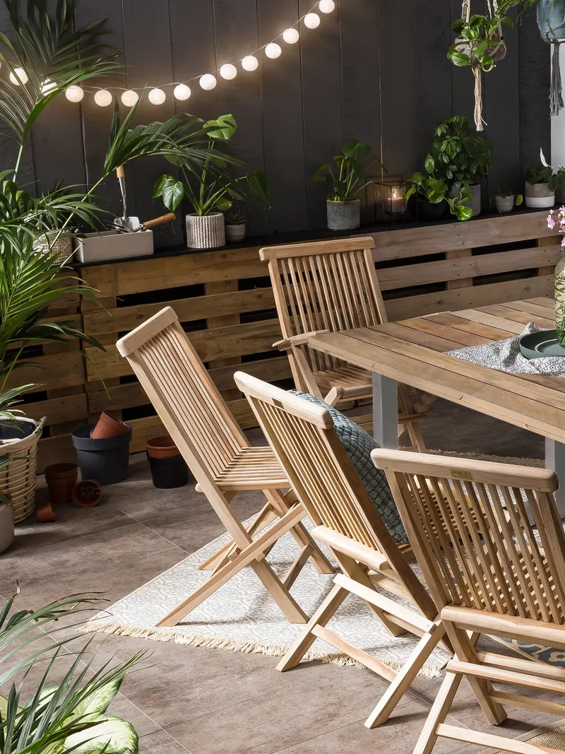 Gartensessel, 2er-Set, Teakholz natur, Ansicht 16