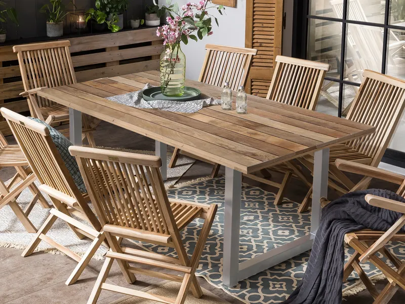 Gartensessel, 2er-Set, Teakholz natur, Ansicht 17