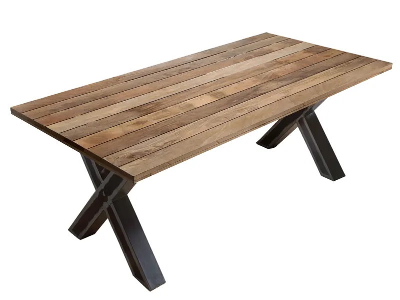 Tisch 160 × 90 cm aus Mango und Metall