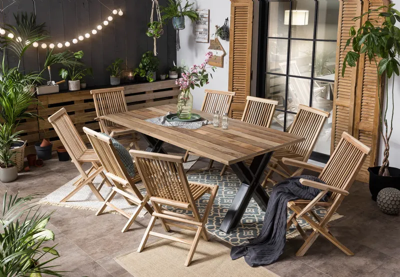 Gartensessel, 2er-Set, Teakholz natur, Ansicht 18