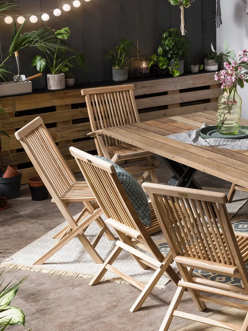 Gartensessel, 2er-Set, Teakholz natur, Ansicht 20